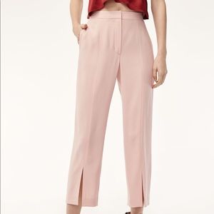 Aritzia Little Moon Pink Cropped Trousers